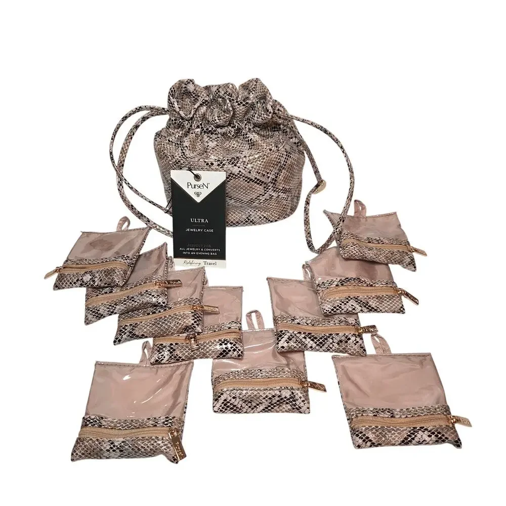 PurseN Ultra Jewelry Case Safari Sands Python Oprah's Favorite Things 2021 NWT
